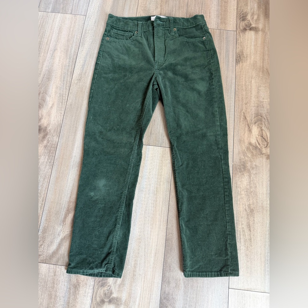 GAP Women's Green  corduroy Straight Leg Jeans vintage slim high rise size27